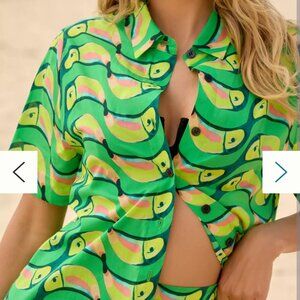 Farm Rio x Anthropologie Tucabacana Oversized Buttondown Shirt